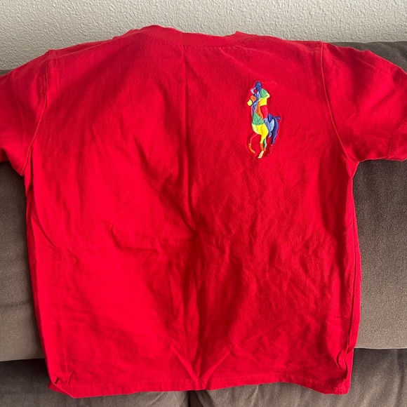 Kids Red Polo Shirt with Embroidered Logo - Picture 1 of 1